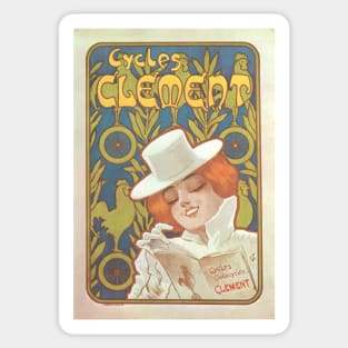 Cycles Clement - Vintage Bicycle Poster from 1900 Sticker